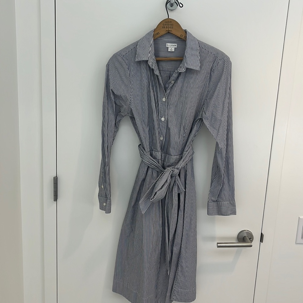 J Crew Striped Collared Dress